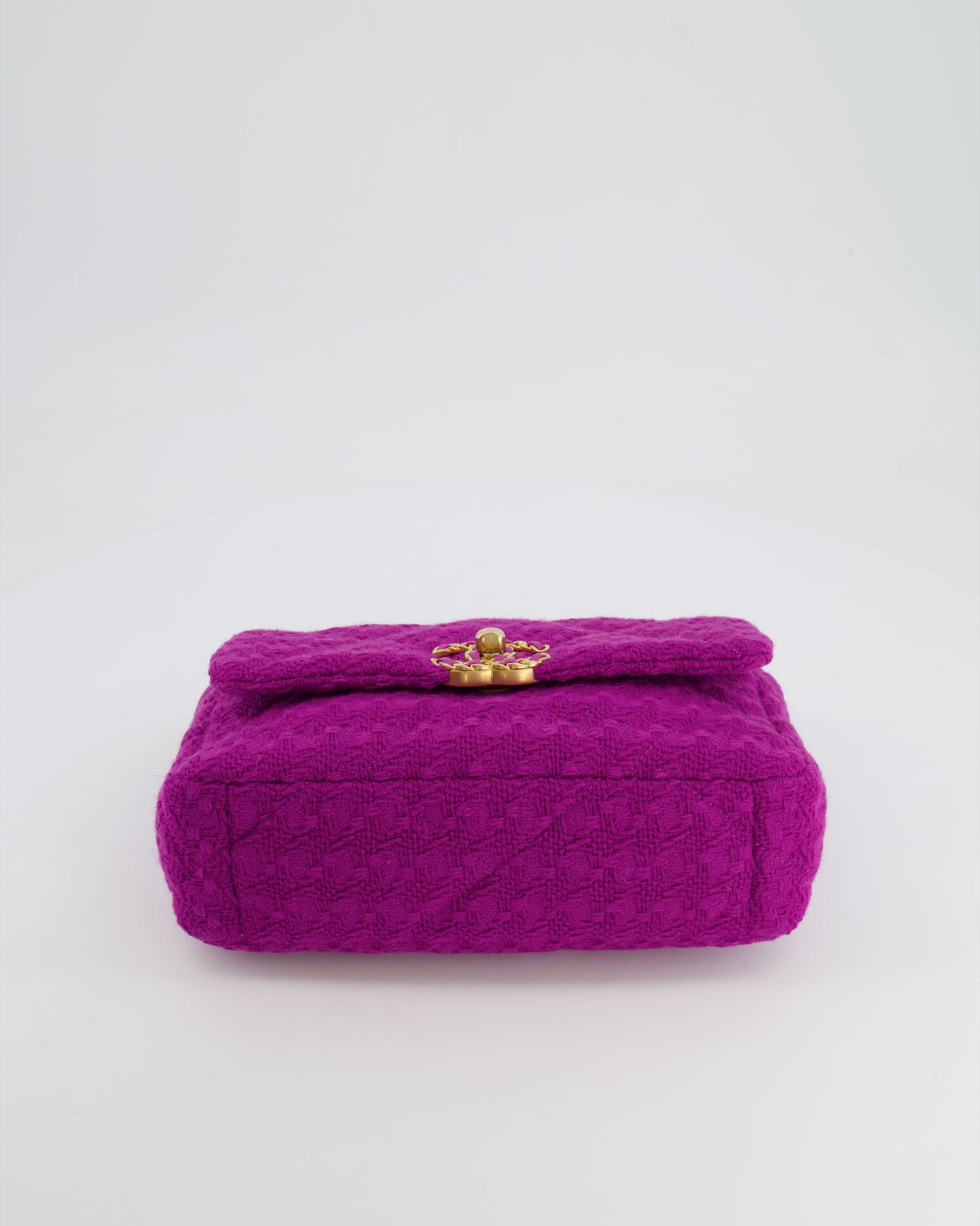 Chanel Magenta Tweed Medium 19 Bag with Mixed Hardware