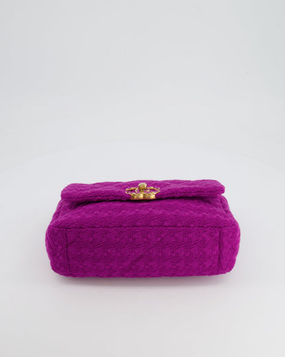 Chanel Magenta Tweed Medium 19 Bag with Mixed Hardware