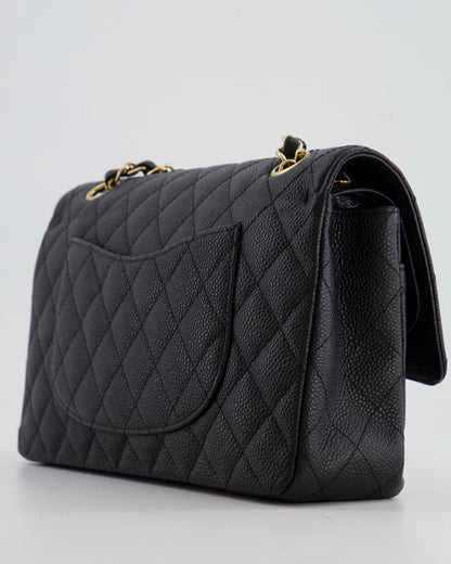 *HOT* Chanel Black Medium Classic Double Flap Bag in Caviar Leather with Gold Hardware