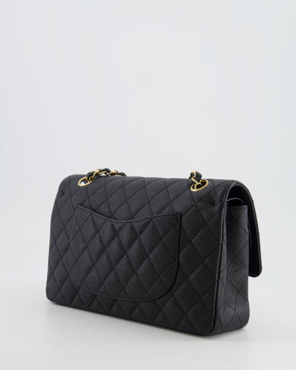 *HOT* Chanel Black Medium Classic Double Flap Bag in Caviar Leather with Gold Hardware