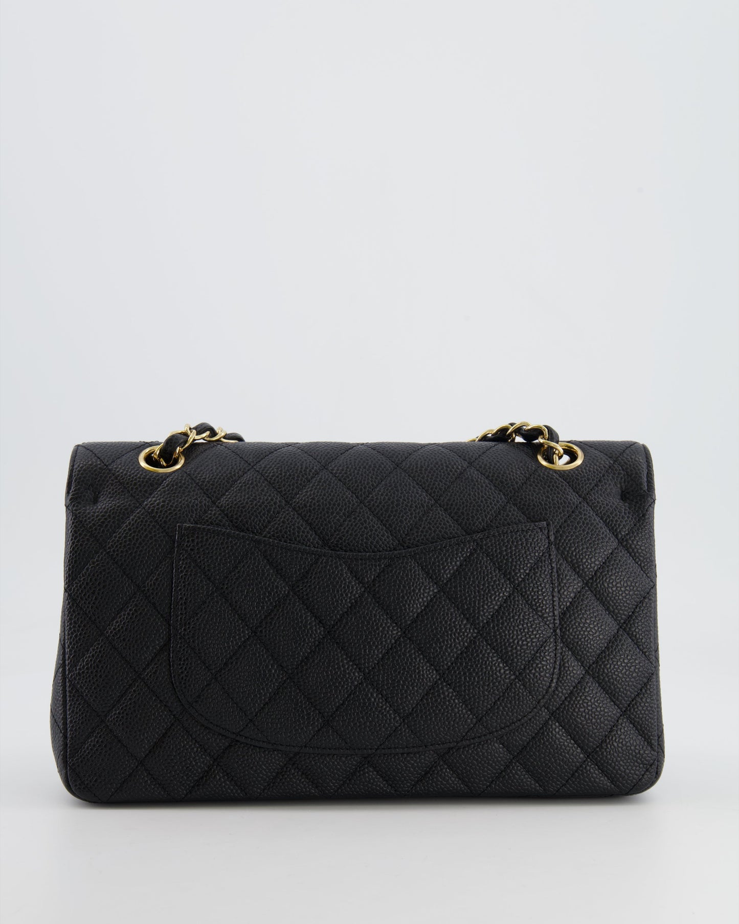 *HOT* Chanel Black Medium Classic Double Flap Bag in Caviar Leather with Gold Hardware