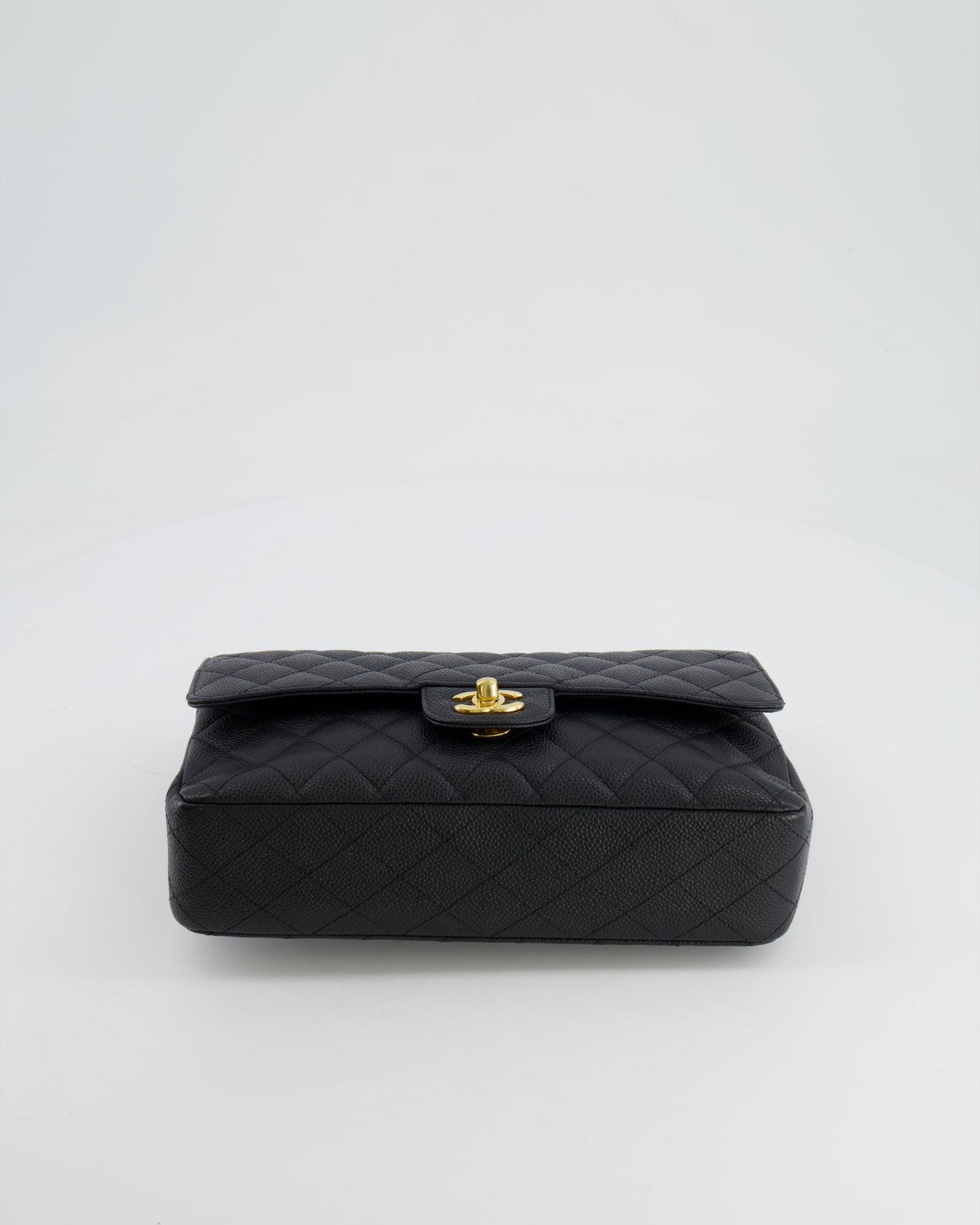 *HOT* Chanel Black Medium Classic Double Flap Bag in Caviar Leather with Gold Hardware