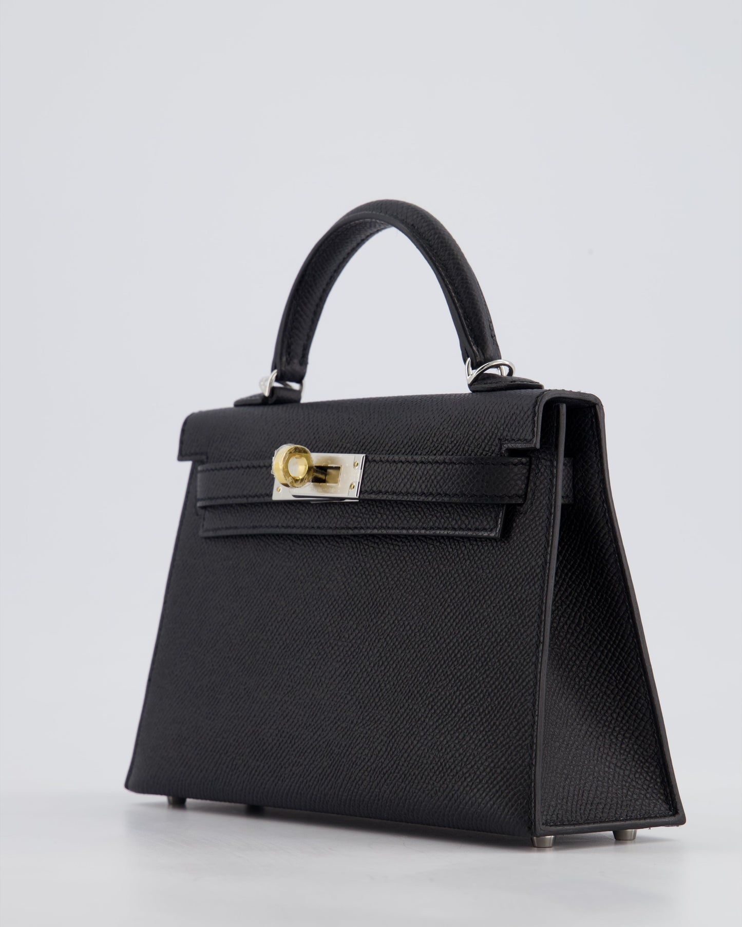 *SUPER RARE* Hermès Mini Kelly II 20cm Bag in Black Epsom Leather with Electrum Hardware