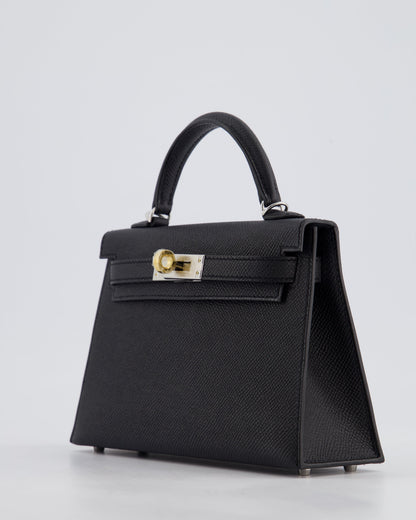 *SUPER RARE* Hermès Mini Kelly II 20cm Bag in Black Epsom Leather with Electrum Hardware