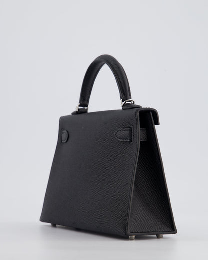 *SUPER RARE* Hermès Mini Kelly II 20cm Bag in Black Epsom Leather with Electrum Hardware