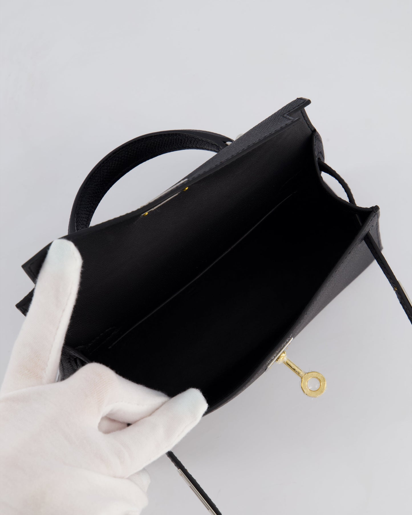 *SUPER RARE* Hermès Mini Kelly II 20cm Bag in Black Epsom Leather with Electrum Hardware