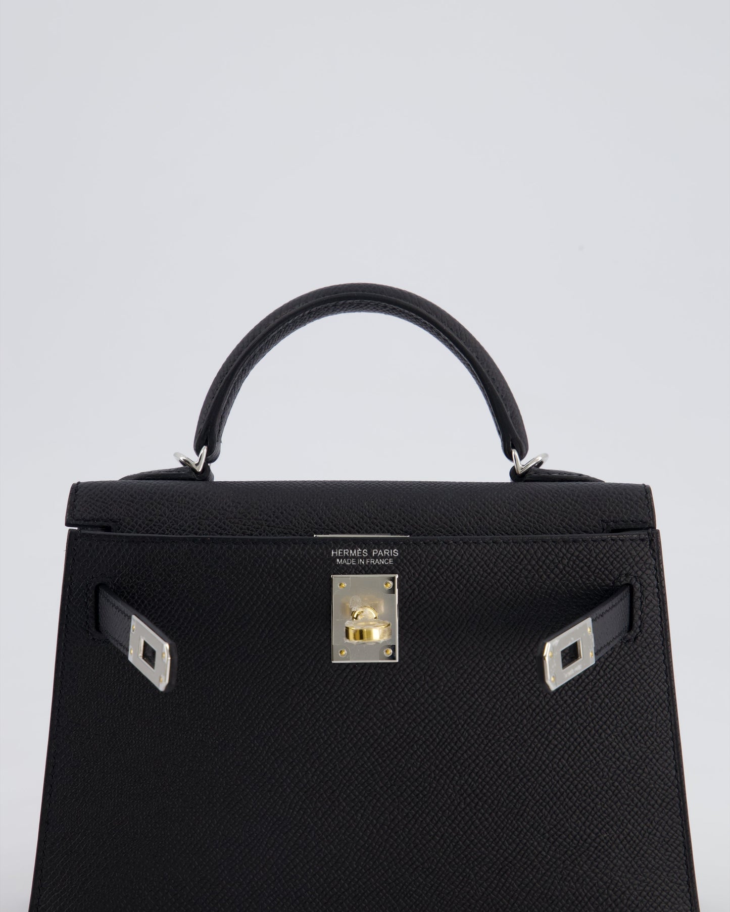 *SUPER RARE* Hermès Mini Kelly II 20cm Bag in Black Epsom Leather with Electrum Hardware