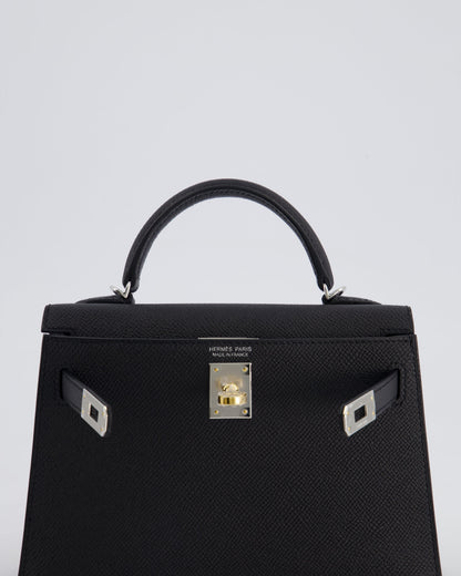 *SUPER RARE* Hermès Mini Kelly II 20cm Bag in Black Epsom Leather with Electrum Hardware