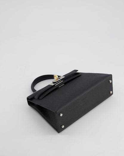 *SUPER RARE* Hermès Mini Kelly II 20cm Bag in Black Epsom Leather with Electrum Hardware