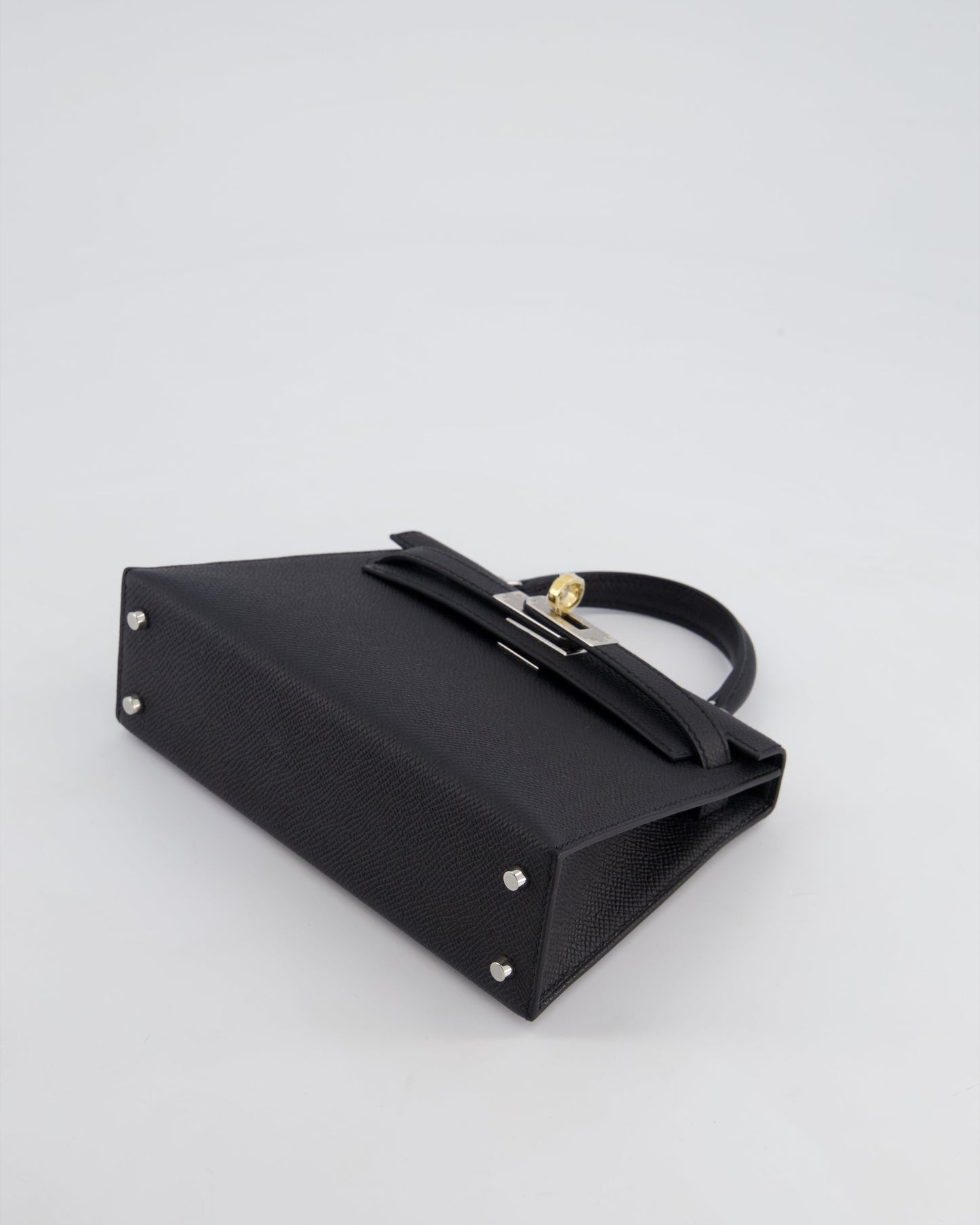 *SUPER RARE* Hermès Mini Kelly II 20cm Bag in Black Epsom Leather with Electrum Hardware