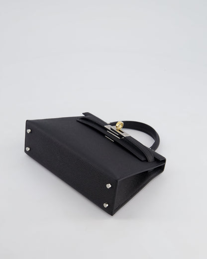 *SUPER RARE* Hermès Mini Kelly II 20cm Bag in Black Epsom Leather with Electrum Hardware