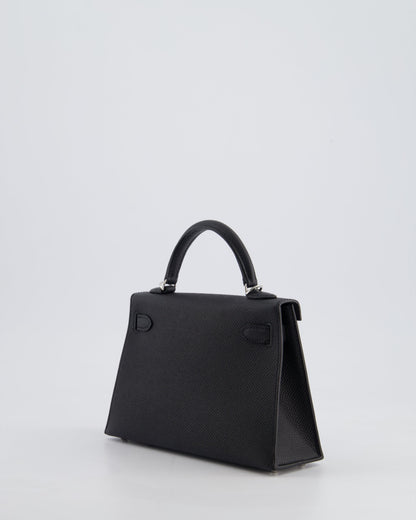 *SUPER RARE* Hermès Mini Kelly II 20cm Bag in Black Epsom Leather with Electrum Hardware