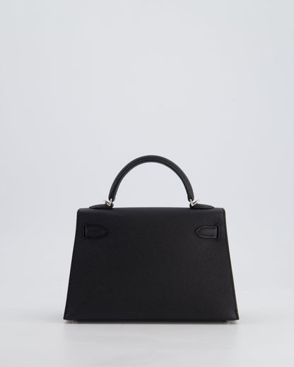 *SUPER RARE* Hermès Mini Kelly II 20cm Bag in Black Epsom Leather with Electrum Hardware