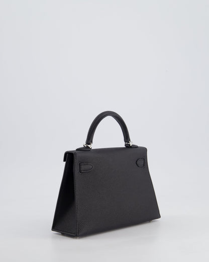 *SUPER RARE* Hermès Mini Kelly II 20cm Bag in Black Epsom Leather with Electrum Hardware