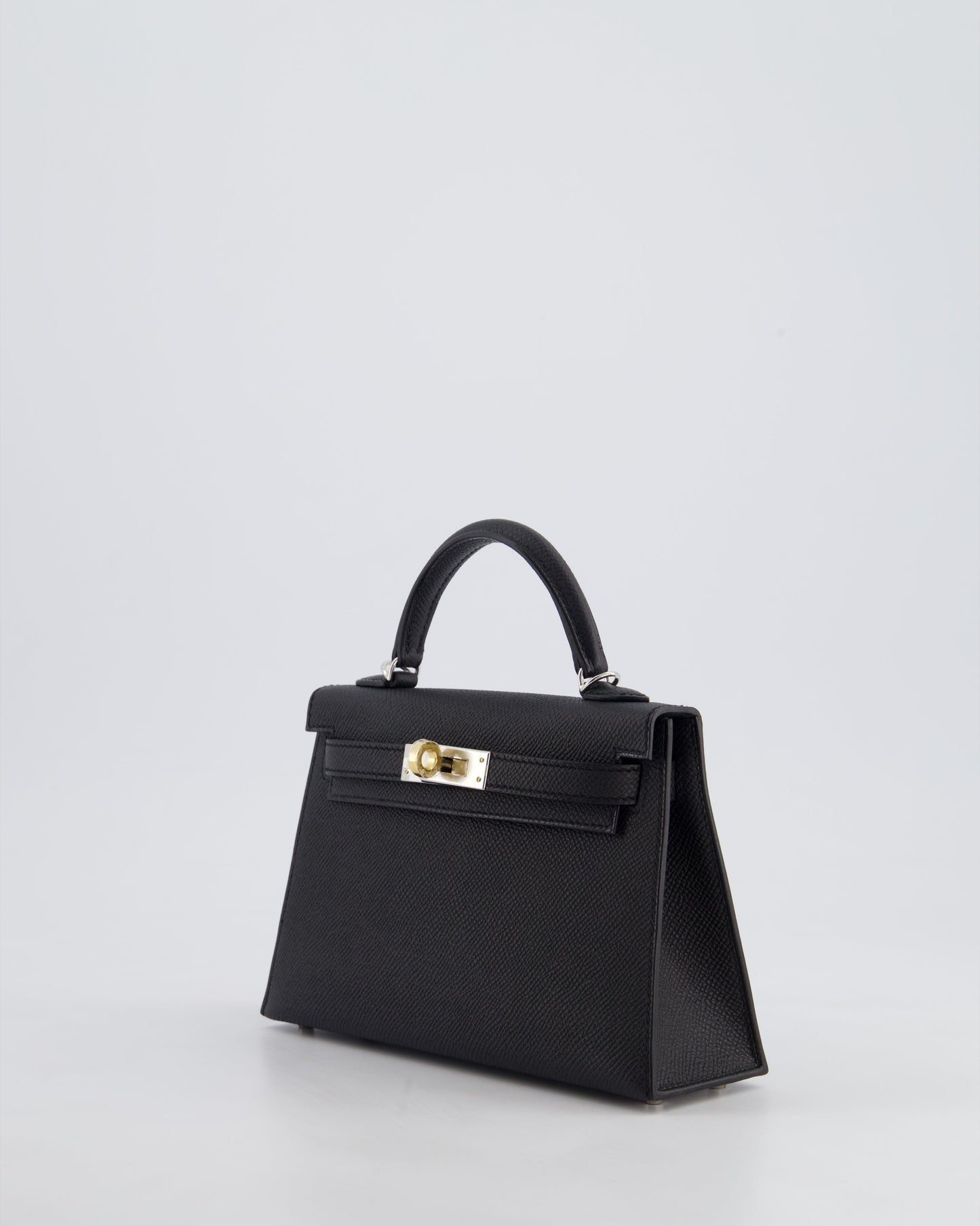 *SUPER RARE* Hermès Mini Kelly II 20cm Bag in Black Epsom Leather with Electrum Hardware