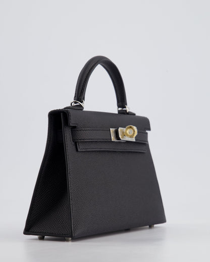 *SUPER RARE* Hermès Mini Kelly II 20cm Bag in Black Epsom Leather with Electrum Hardware