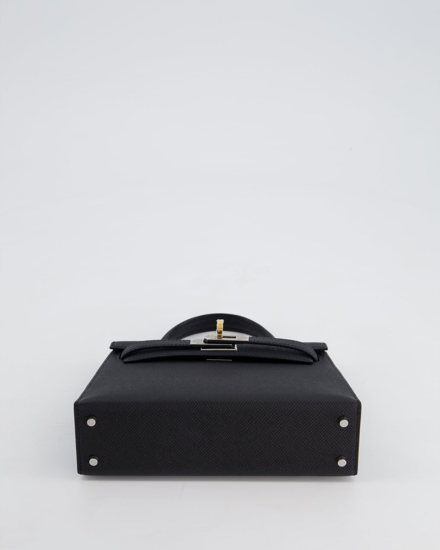 *SUPER RARE* Hermès Mini Kelly II 20cm Bag in Black Epsom Leather with Electrum Hardware