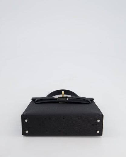 *SUPER RARE* Hermès Mini Kelly II 20cm Bag in Black Epsom Leather with Electrum Hardware