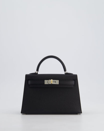 *SUPER RARE* Hermès Mini Kelly II 20cm Bag in Black Epsom Leather with Electrum Hardware