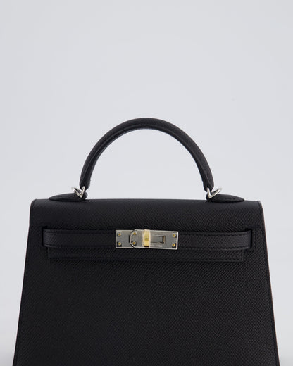 *SUPER RARE* Hermès Mini Kelly II 20cm Bag in Black Epsom Leather with Electrum Hardware