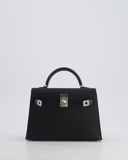 *SUPER RARE* Hermès Mini Kelly II 20cm Bag in Black Epsom Leather with Electrum Hardware