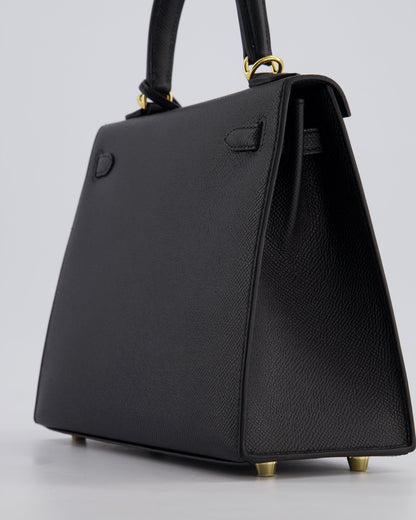 *HOLY GRAIL* Hermès Kelly 25cm Sellier Bag in Black Epsom Leather with Gold Hardware