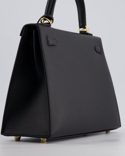 *HOLY GRAIL* Hermès Kelly 25cm Sellier Bag in Black Epsom Leather with Gold Hardware