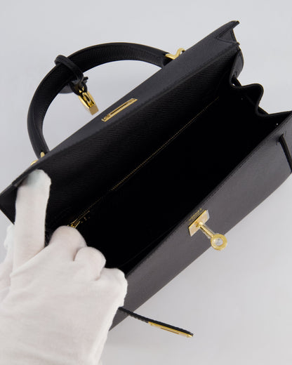 *HOLY GRAIL* Hermès Kelly 25cm Sellier Bag in Black Epsom Leather with Gold Hardware