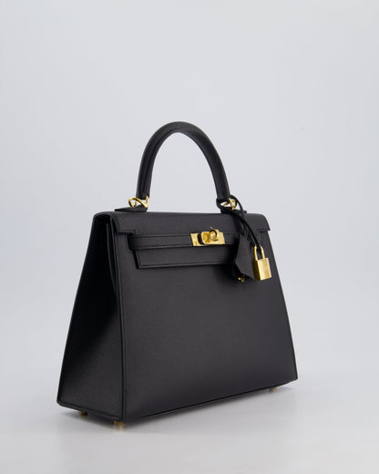 *HOLY GRAIL* Hermès Kelly 25cm Sellier Bag in Black Epsom Leather with Gold Hardware