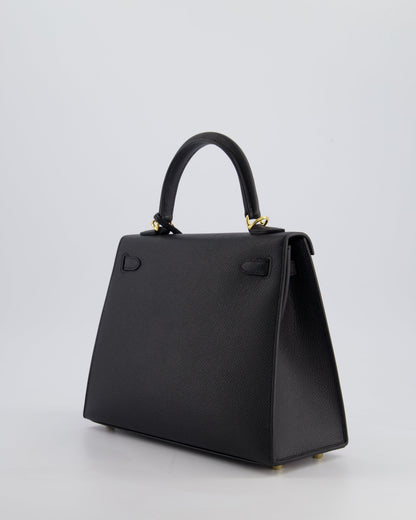 *HOLY GRAIL* Hermès Kelly 25cm Sellier Bag in Black Epsom Leather with Gold Hardware