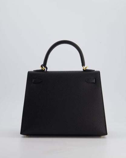 *HOLY GRAIL* Hermès Kelly 25cm Sellier Bag in Black Epsom Leather with Gold Hardware