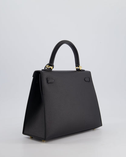 *HOLY GRAIL* Hermès Kelly 25cm Sellier Bag in Black Epsom Leather with Gold Hardware