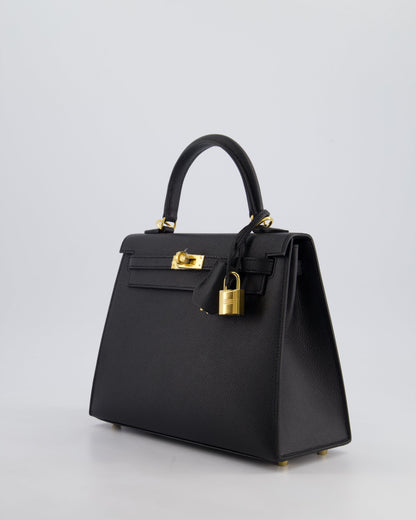 *HOLY GRAIL* Hermès Kelly 25cm Sellier Bag in Black Epsom Leather with Gold Hardware