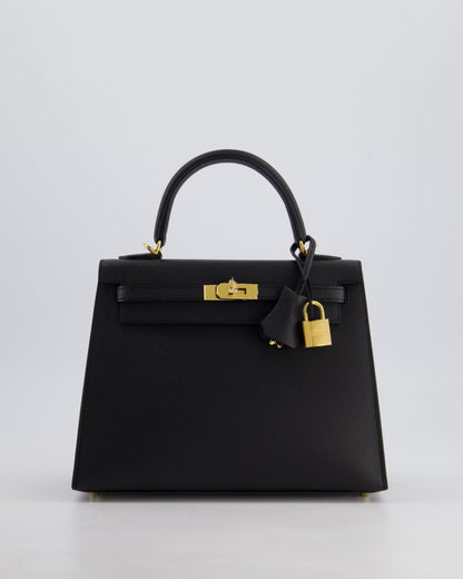 *HOLY GRAIL* Hermès Kelly 25cm Sellier Bag in Black Epsom Leather with Gold Hardware