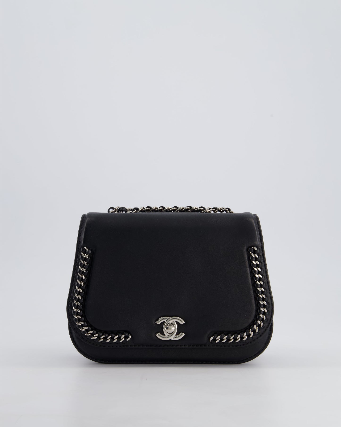 Chanel Braided Chic Flap Bag in Black Lambskin Leather with Silver Hardware