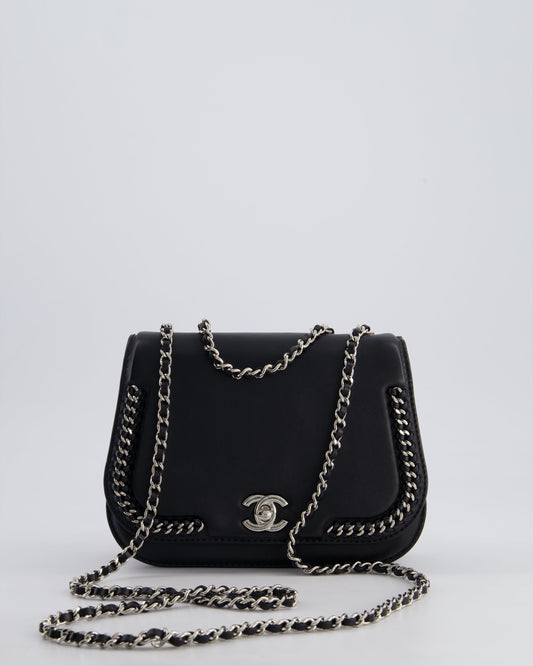 Chanel Braided Chic Flap Bag in Black Lambskin Leather with Silver Hardware