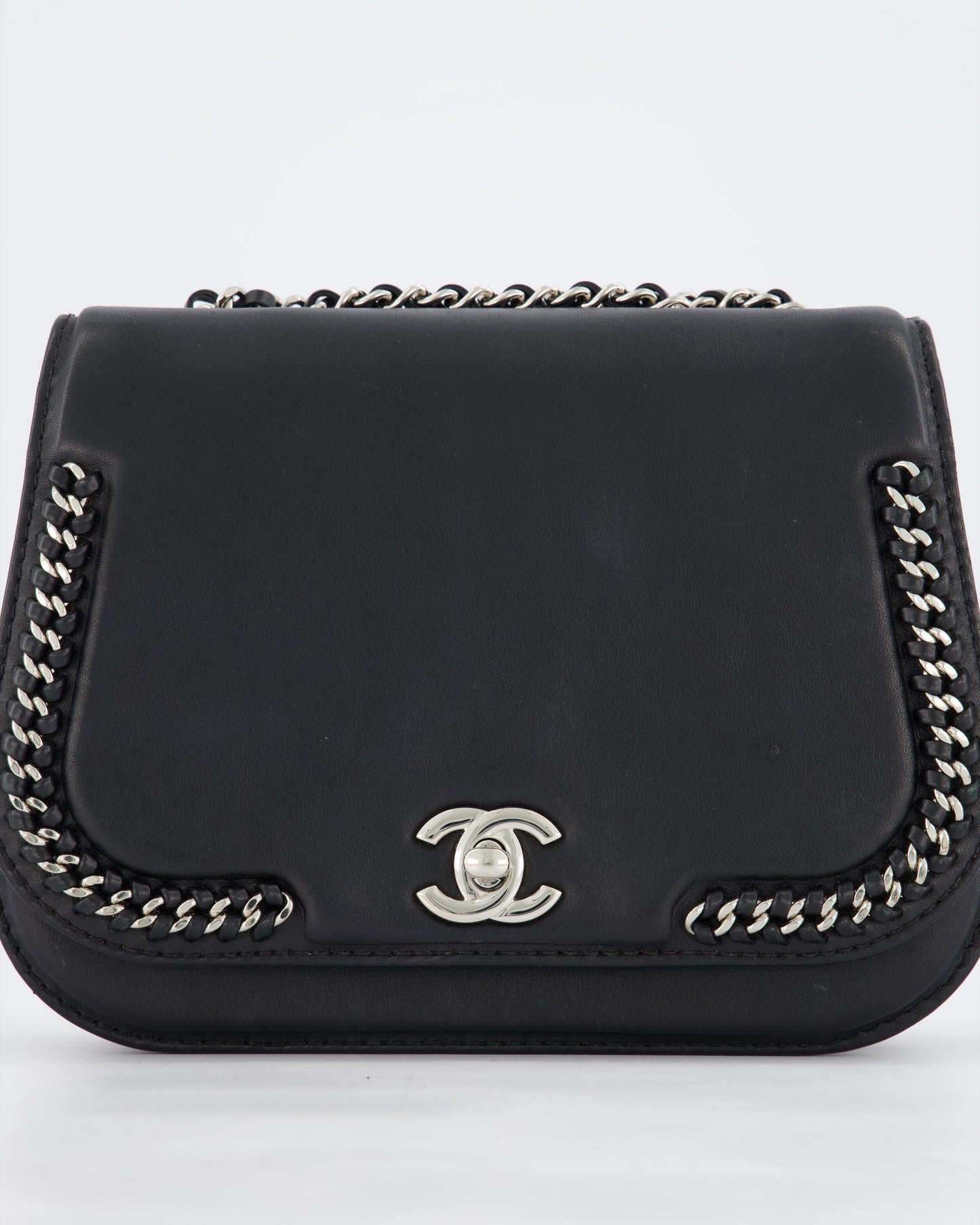 Chanel Braided Chic Flap Bag in Black Lambskin Leather with Silver Hardware