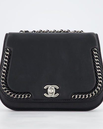 Chanel Braided Chic Flap Bag in Black Lambskin Leather with Silver Hardware