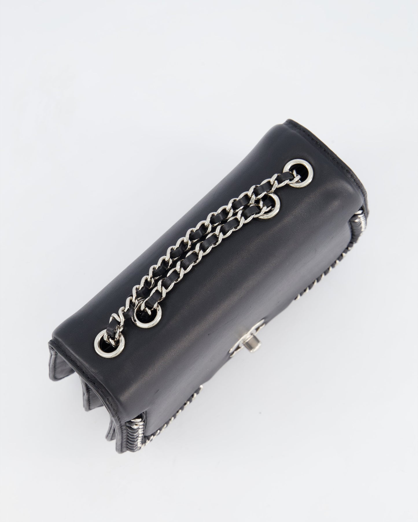 Chanel Braided Chic Flap Bag in Black Lambskin Leather with Silver Hardware