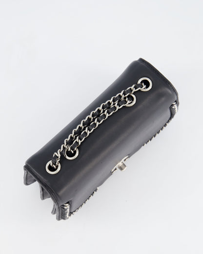 Chanel Braided Chic Flap Bag in Black Lambskin Leather with Silver Hardware