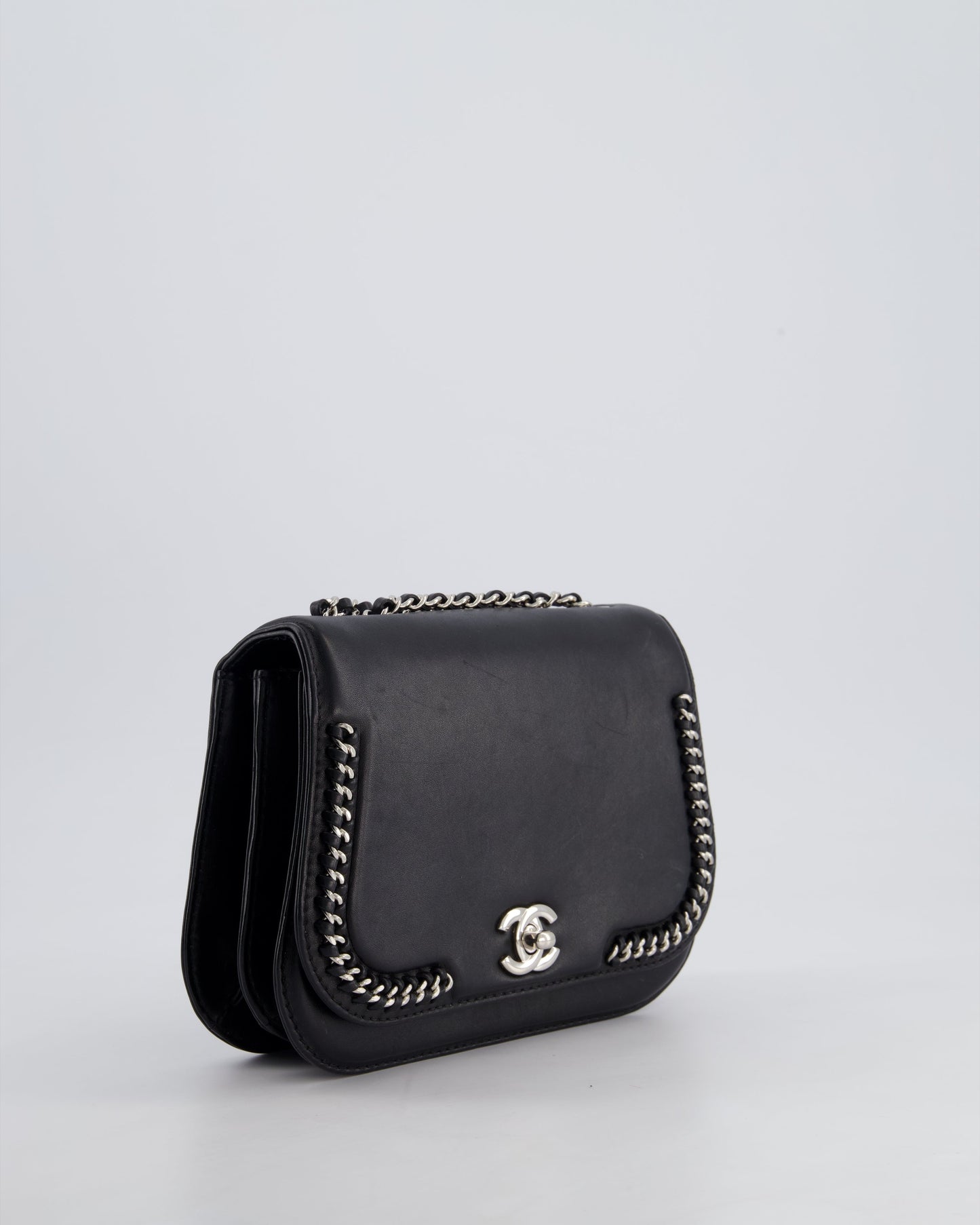 Chanel Braided Chic Flap Bag in Black Lambskin Leather with Silver Hardware
