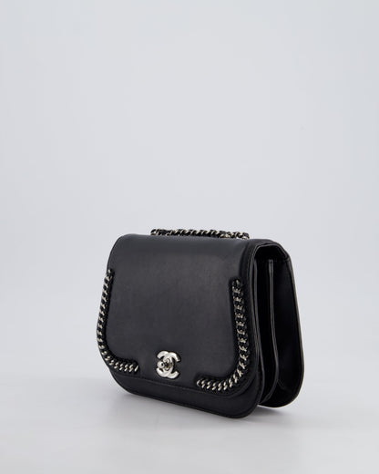 Chanel Braided Chic Flap Bag in Black Lambskin Leather with Silver Hardware