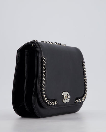 Chanel Braided Chic Flap Bag in Black Lambskin Leather with Silver Hardware