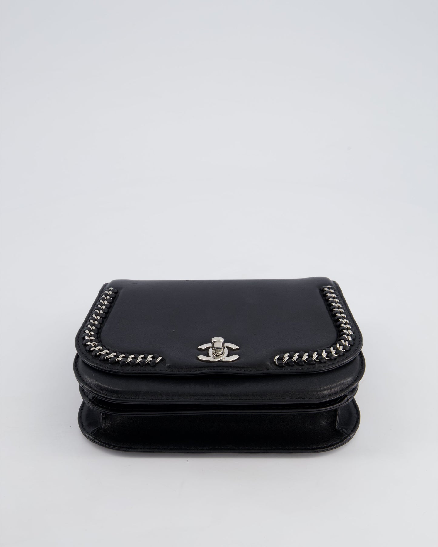 Chanel Braided Chic Flap Bag in Black Lambskin Leather with Silver Hardware