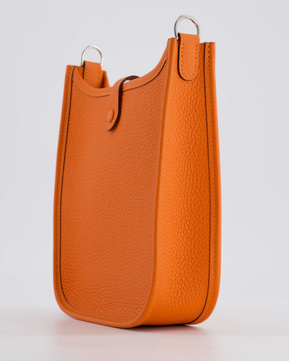 Hermès Mini Evelyne 16 Bag in Feu Clemence Leather with Palladium Hardware