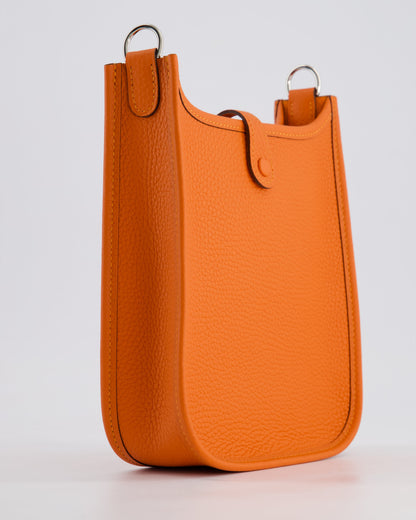 Hermès Mini Evelyne 16 Bag in Feu Clemence Leather with Palladium Hardware