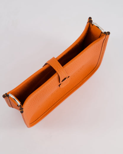 Hermès Mini Evelyne 16 Bag in Feu Clemence Leather with Palladium Hardware