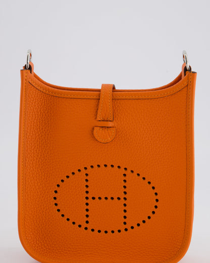 Hermès Mini Evelyne 16 Bag in Feu Clemence Leather with Palladium Hardware
