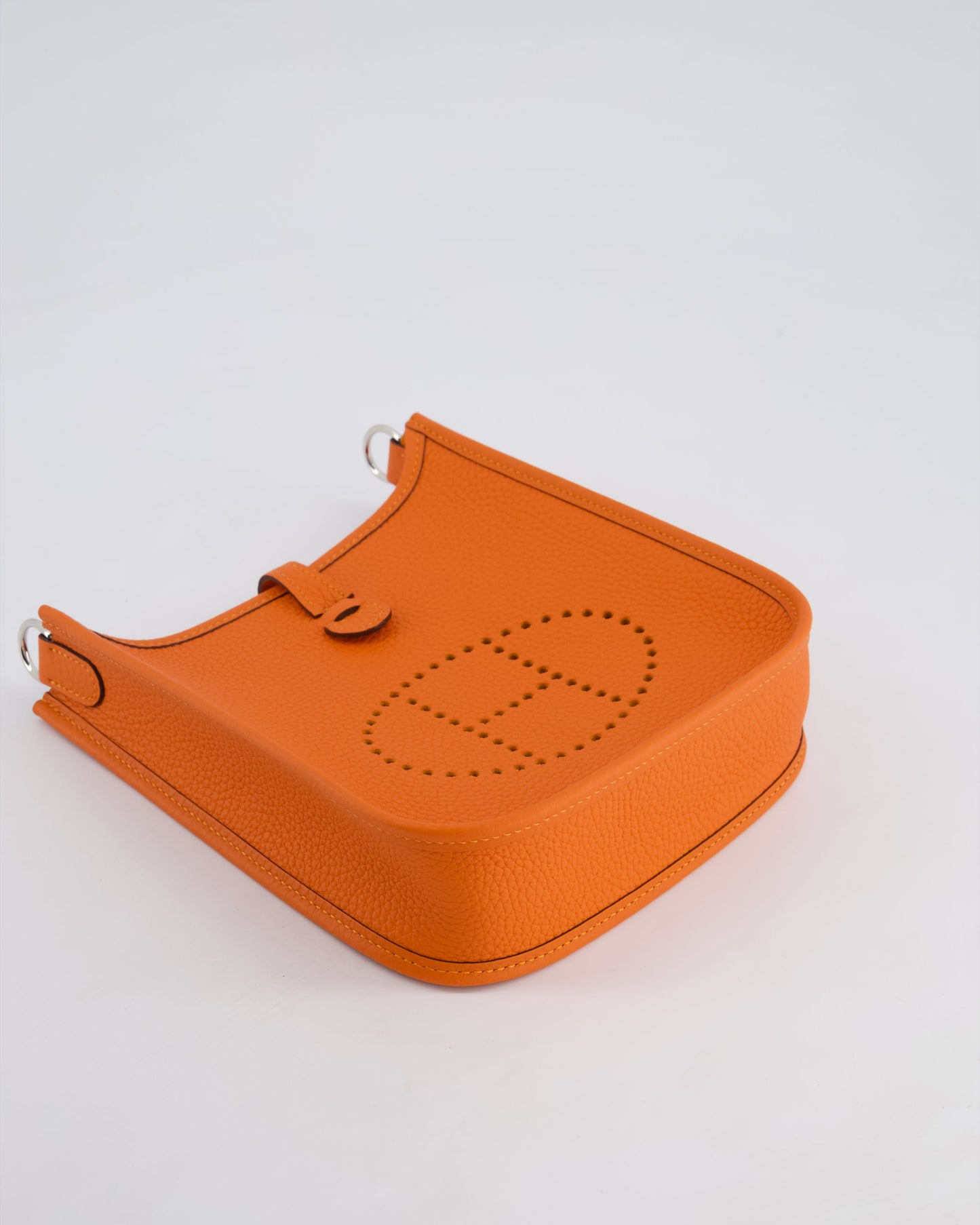 Hermès Mini Evelyne 16 Bag in Feu Clemence Leather with Palladium Hardware