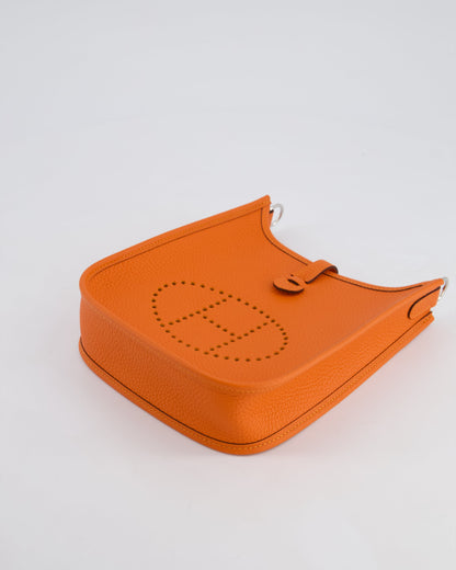 Hermès Mini Evelyne 16 Bag in Feu Clemence Leather with Palladium Hardware